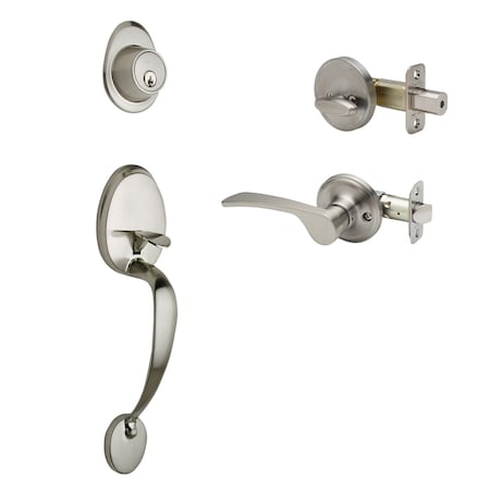 Colonial Handleset, Kash Right Hand Lever Int. Trim, Satin Stainless